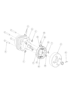 Brake Motor Mount And Hub Diagram and Parts List for M72-GN 53AB5FEZ150-28-HP Cub Cadet Lawn Tractor